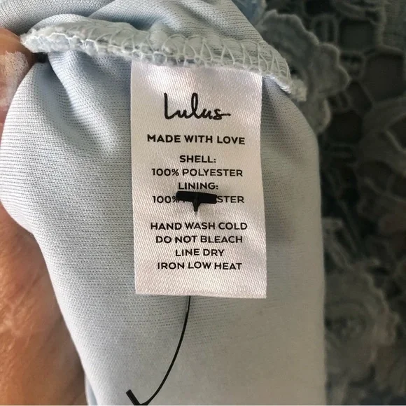 Lulus Romance Language Light Blue Backless Lace Dress Size Small - Picture 7 of 10